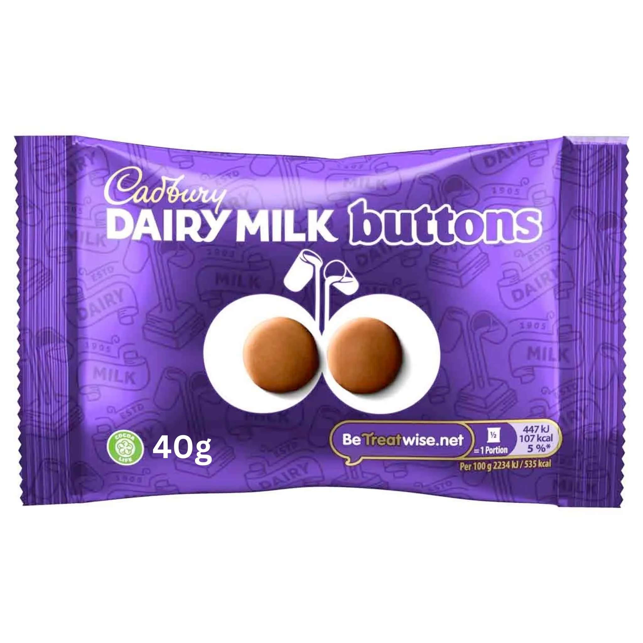 Cadbury Dairy Milk Giant Chocolate Buttons in a 40g bag