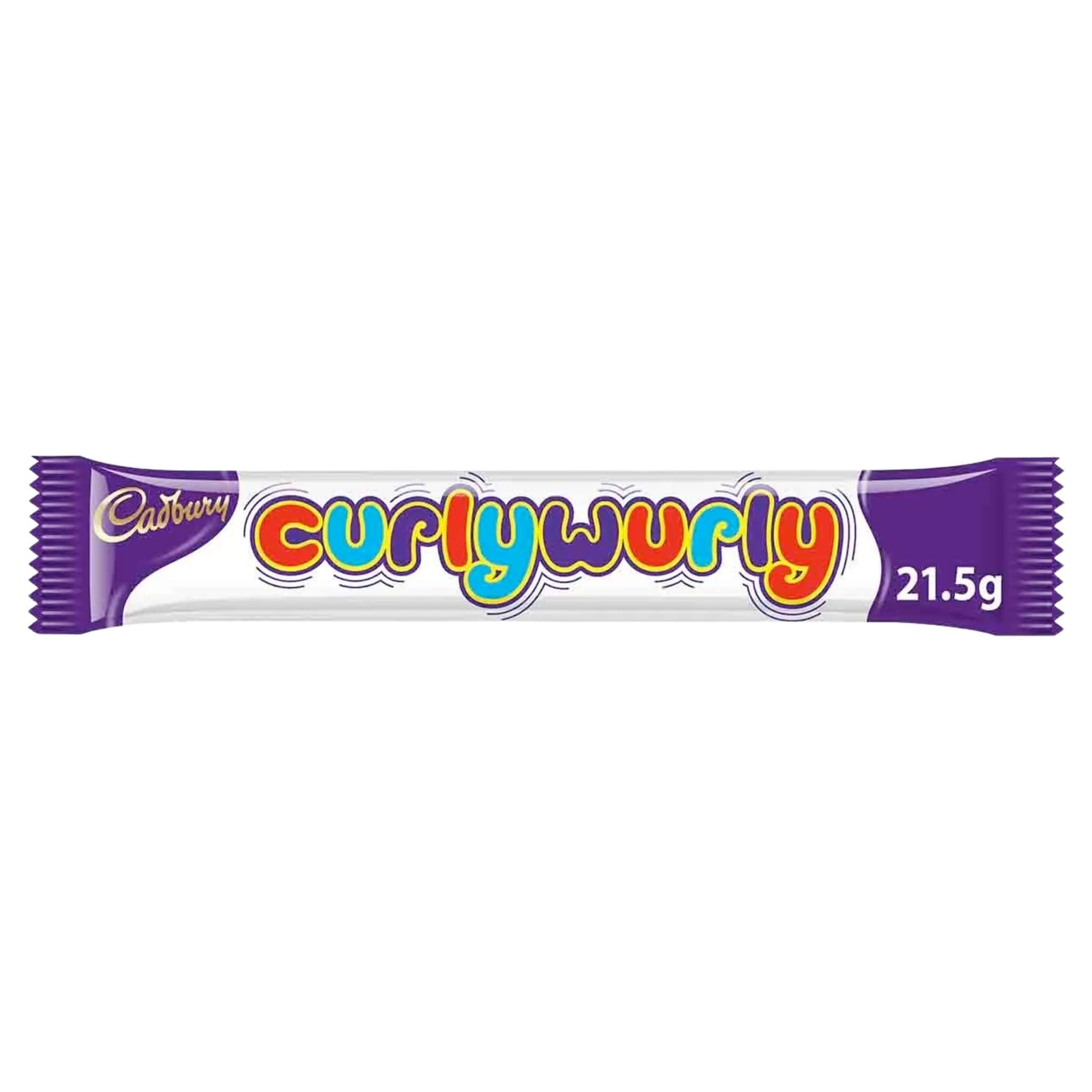 Cadbury Curly Wurly 21.5g British chocolate caramel bar with lattice design