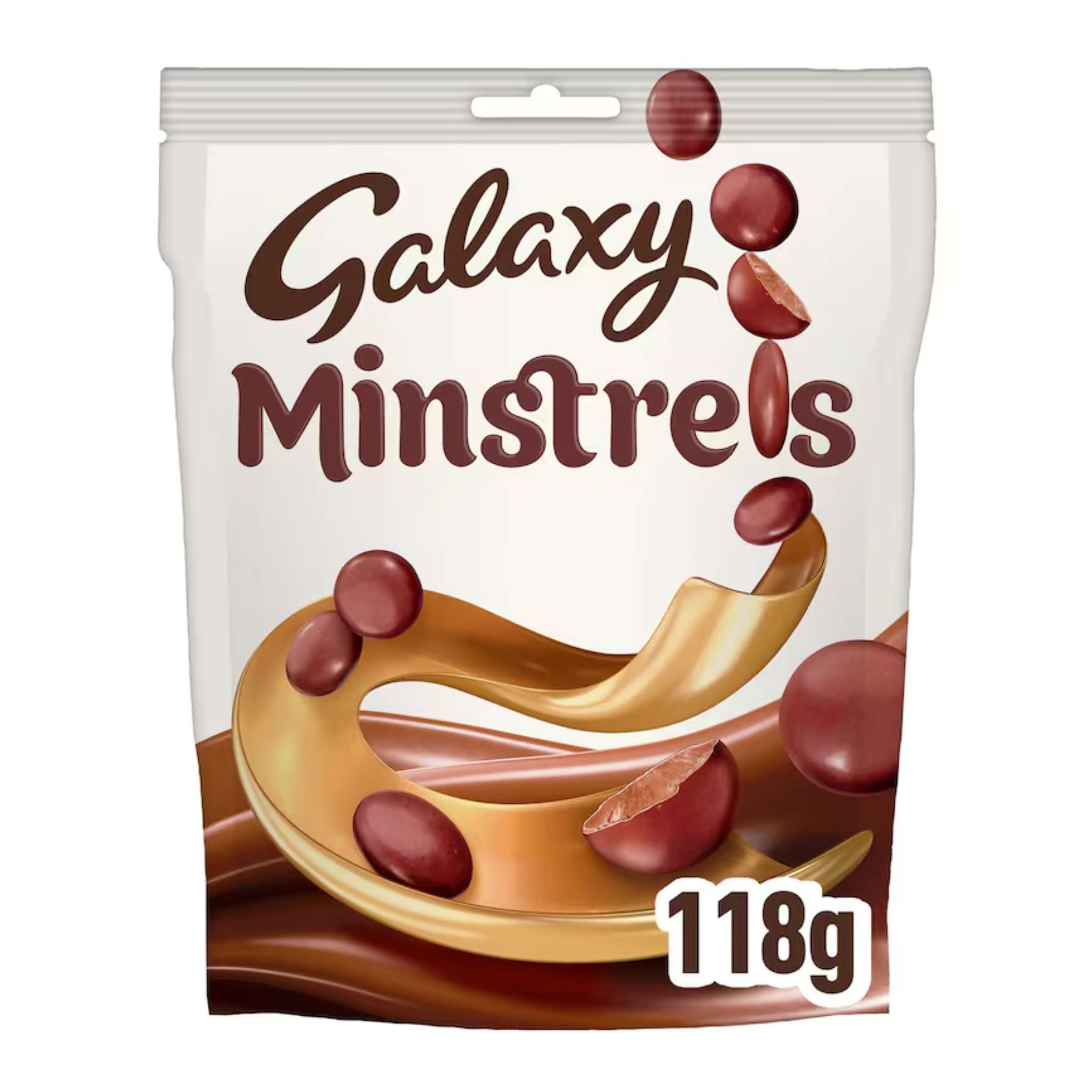 Galaxy Minstrels Milk Chocolate 118g pouch pack.