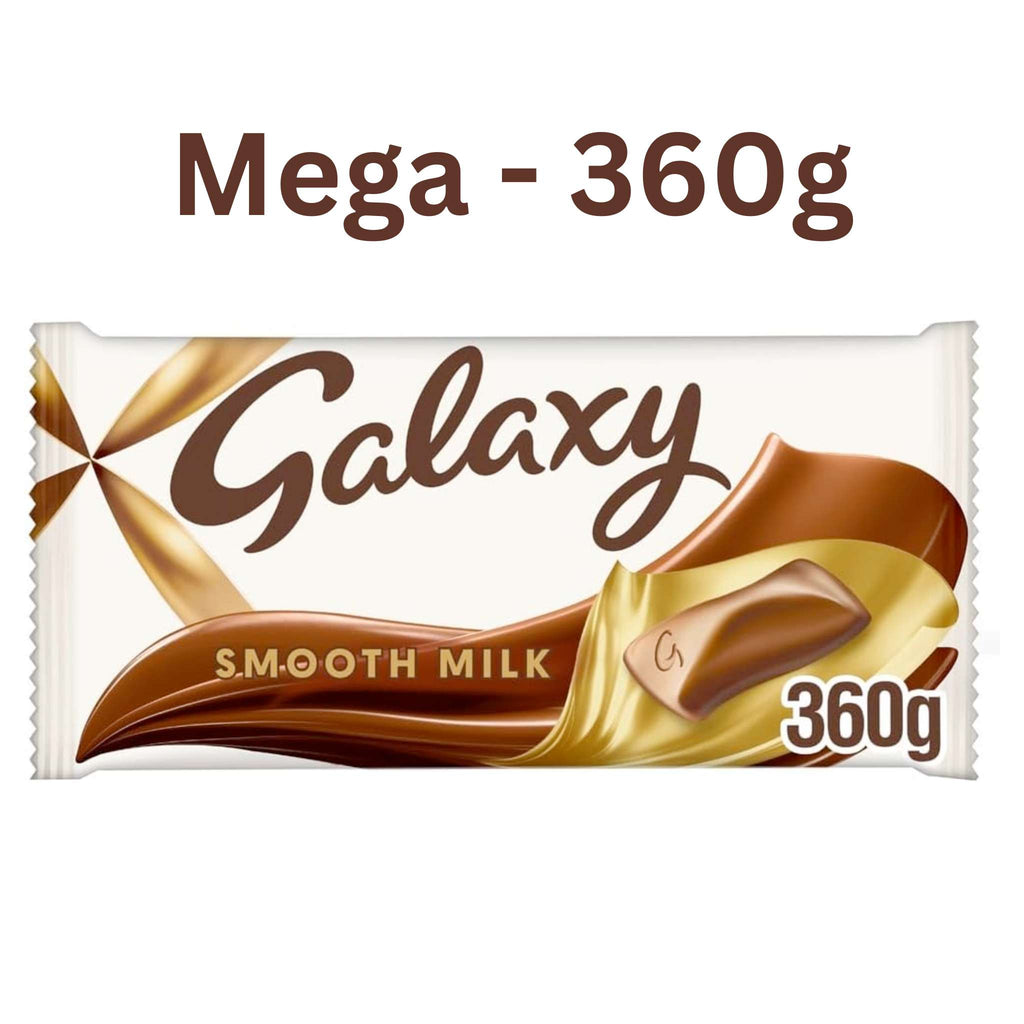 A mega 360g block of Galaxy Smooth Milk Chocolate.
