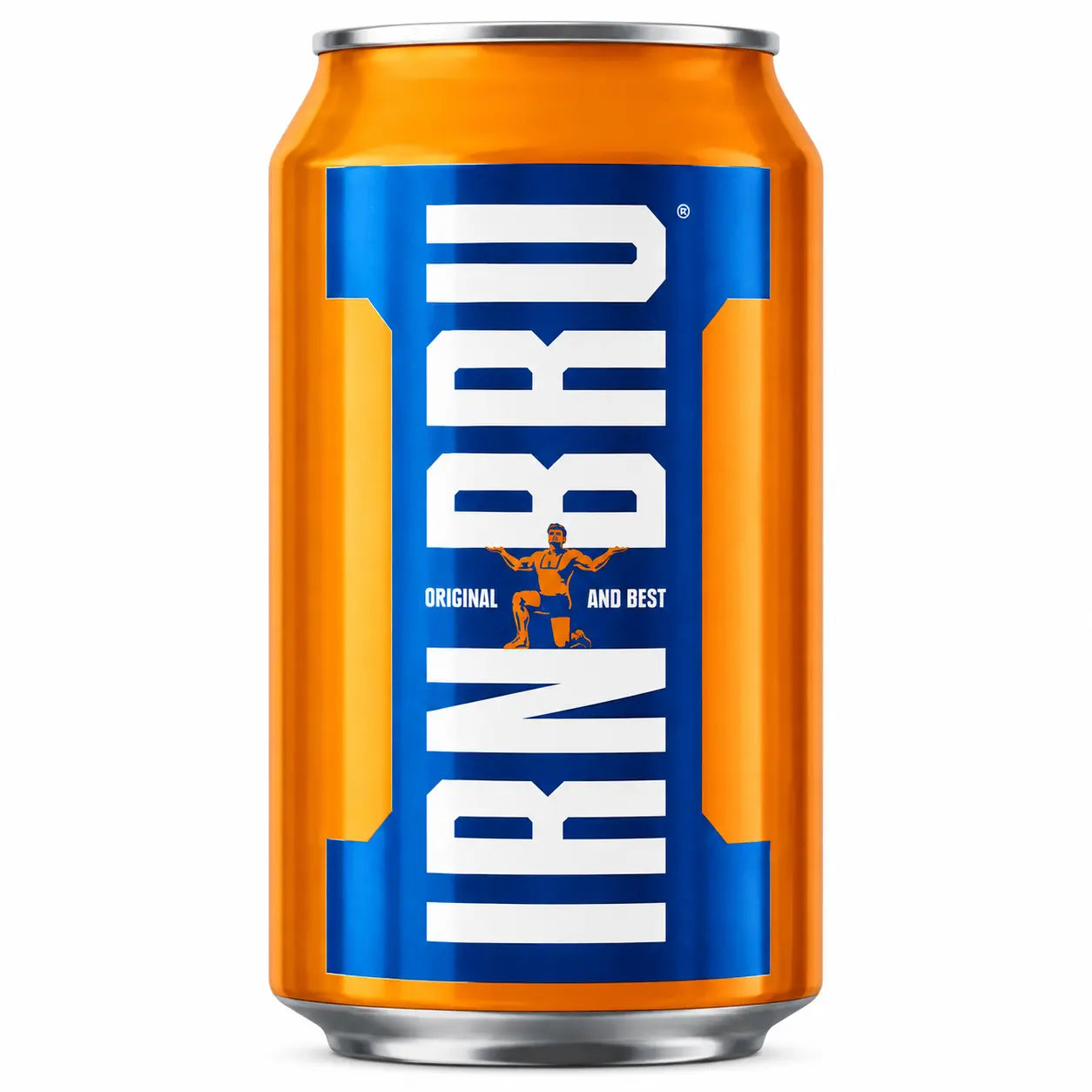 Barrs Irn Bru Sparkling Soft Drink in 330ml can. Scotlands favourite soft drink.