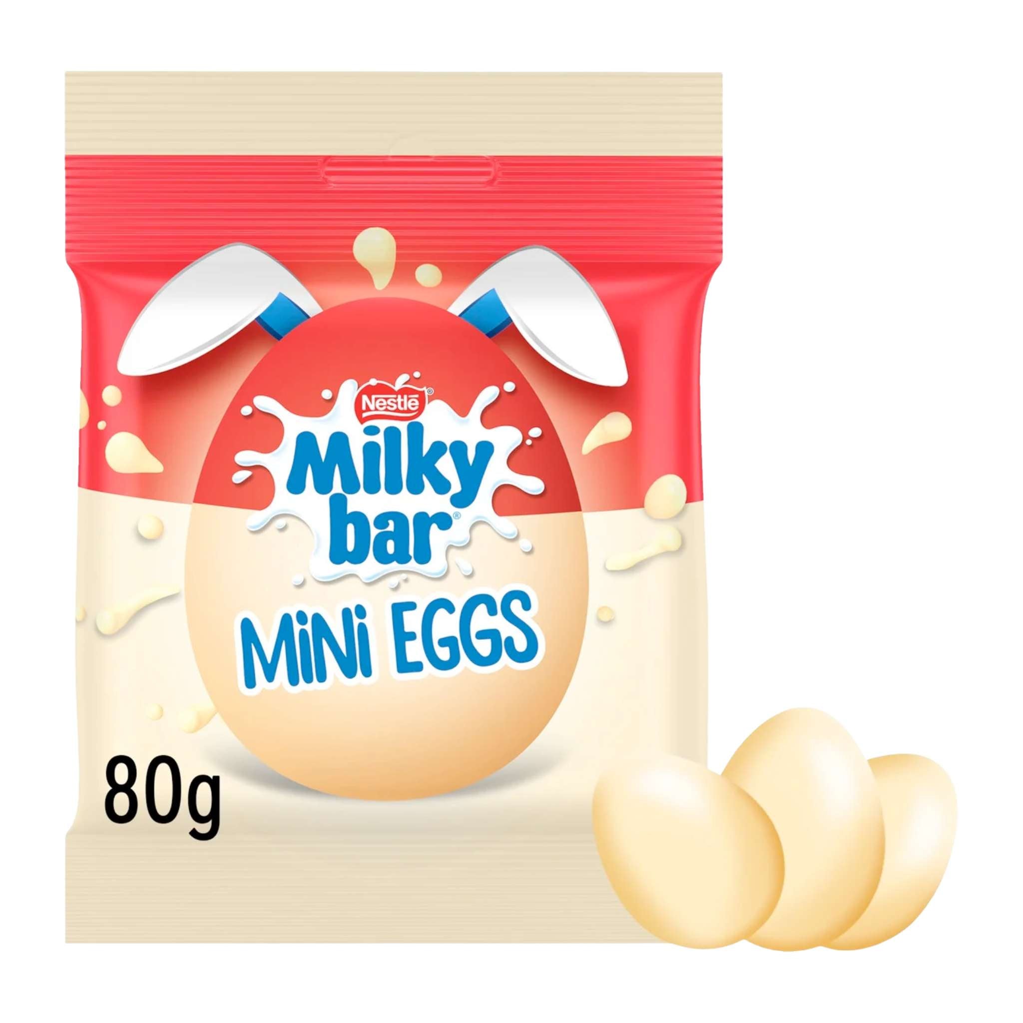 Milkybar Mini Eggs Pouch 80g - white chocolate Easter mini eggs in a sharing bag