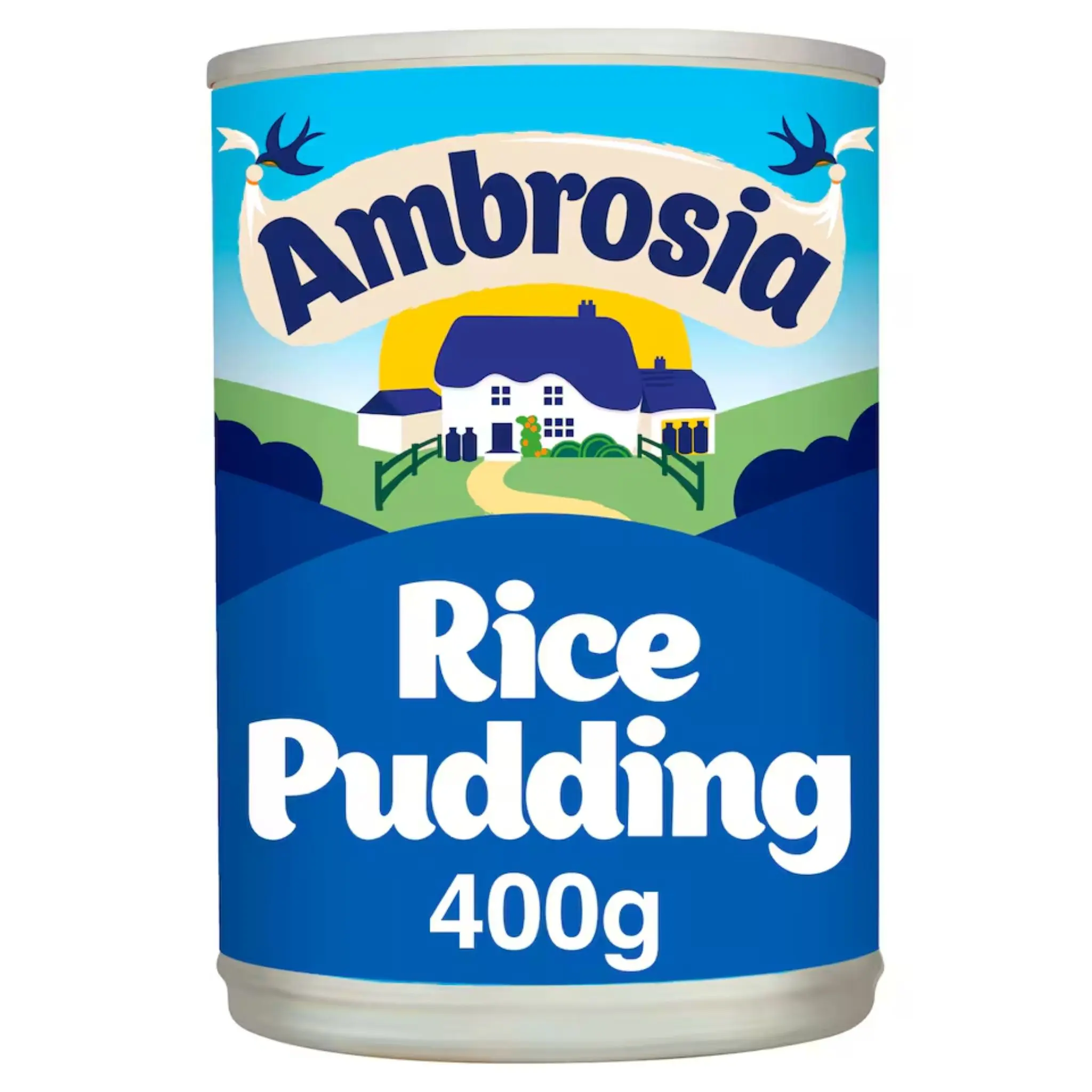 Ambrosia Creamed Rice Pudding 400g tin, ready to eat British dessert.