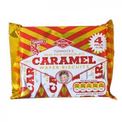 Tunnocks Caramel Wafer Biscuits (4 pack) 120g