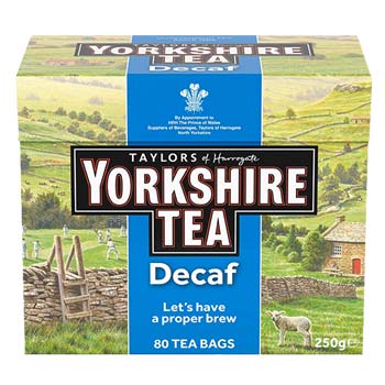Yorkshire Tea - DECAF - 80 Tea Bags - 250g - Best Before: 09/2026