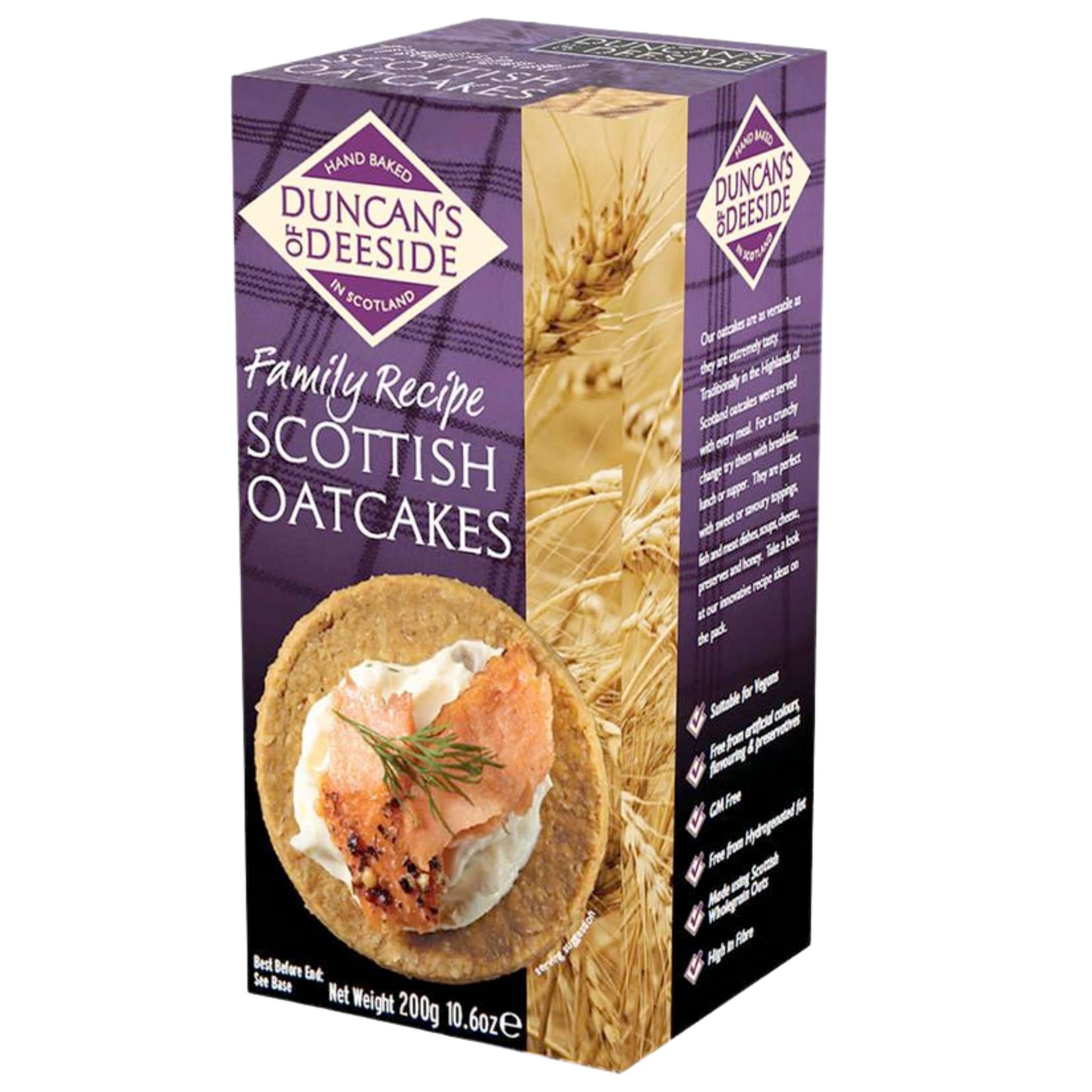 Box of Duncan's of Deeside Scottish Oatcakes Family Recipe 200g