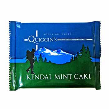 Quiggins Kendal Mint Cake 85g - mint flavoured energy bar, popular with mountain climbers.