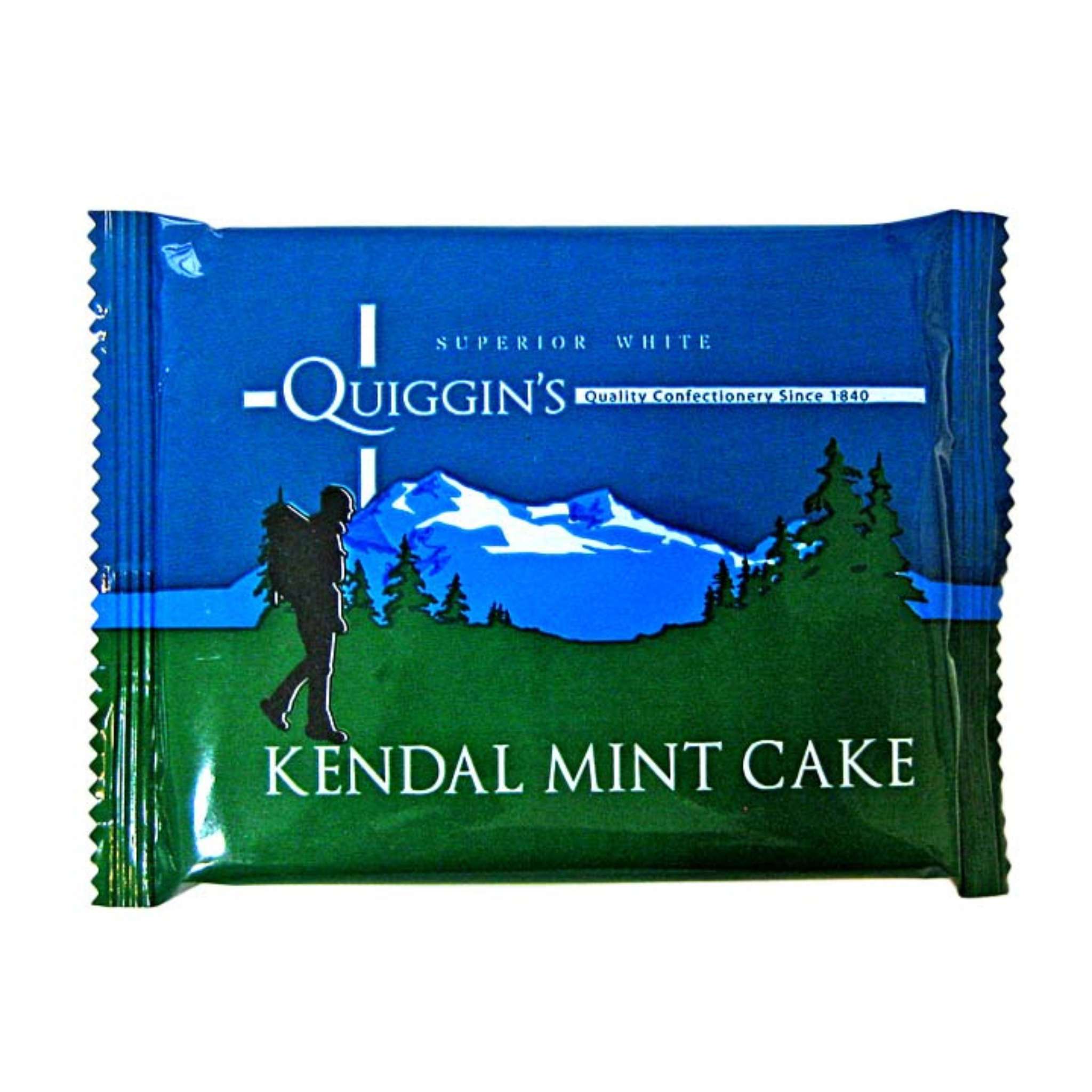 Quiggins Kendal Mint Cake 85g - mint flavoured energy bar, popular with mountain climbers.