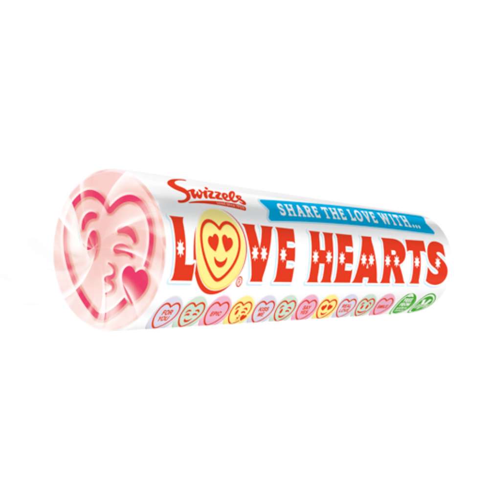Swizzels Giant LOVE HEARTS Roll 39g - Best Before:  12/2025