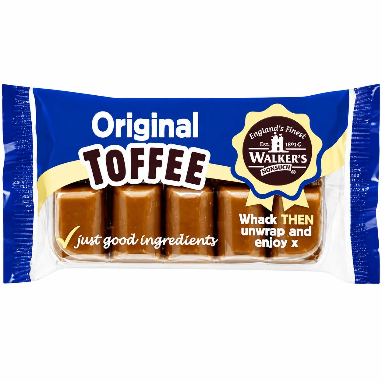 Walkers Nonsuch Original Toffee 100g block - classic British toffee bar
