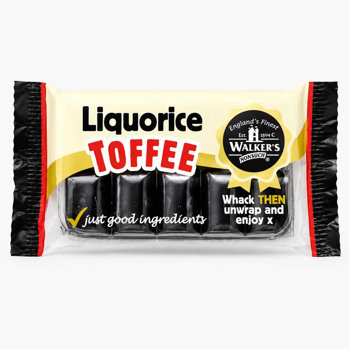 Walkers Nonsuch Liquorice Toffee Block in 100g bar. England's finest toffee.