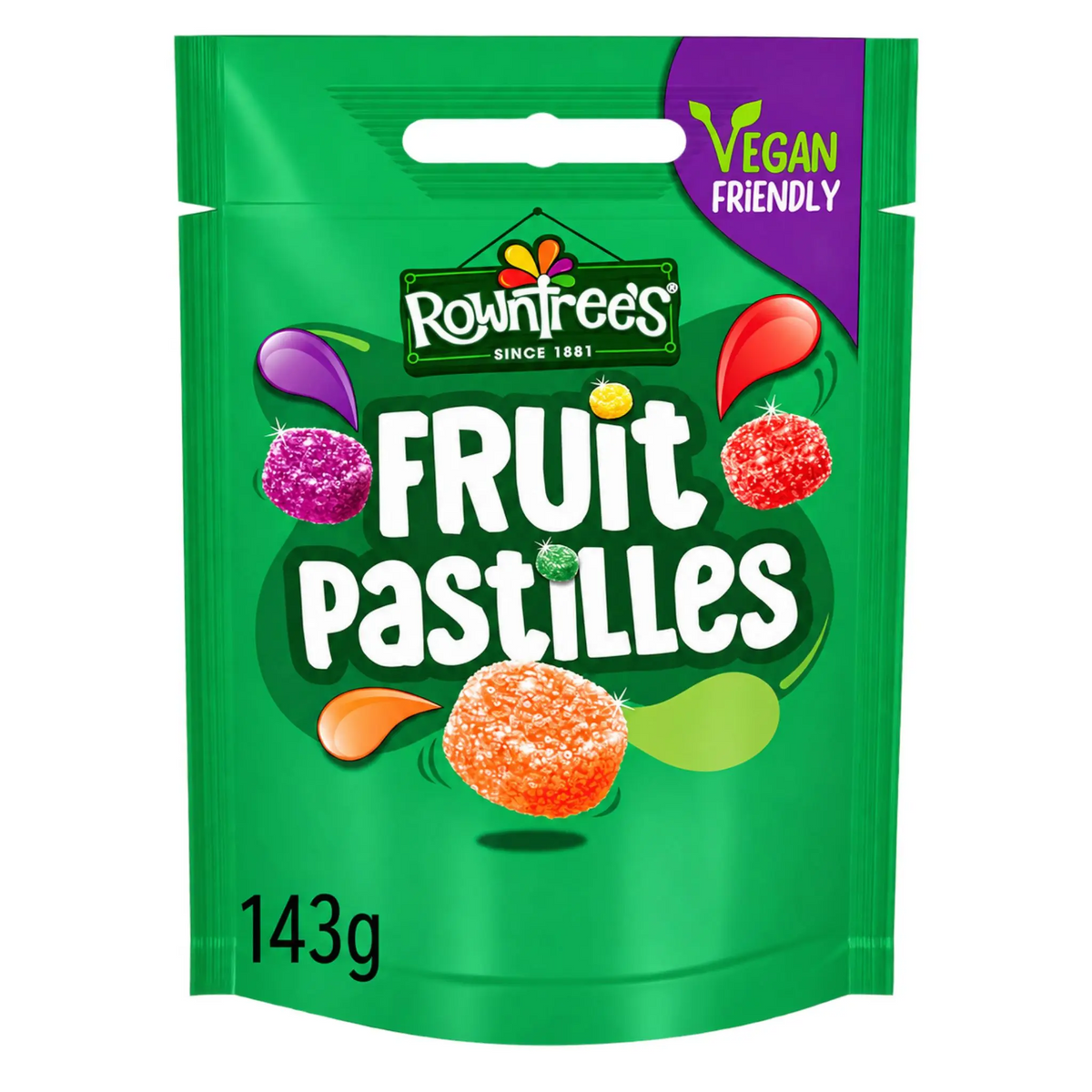 Rowntrees Fruit Pastilles Gummy Sweets Sharing Bag 143g 