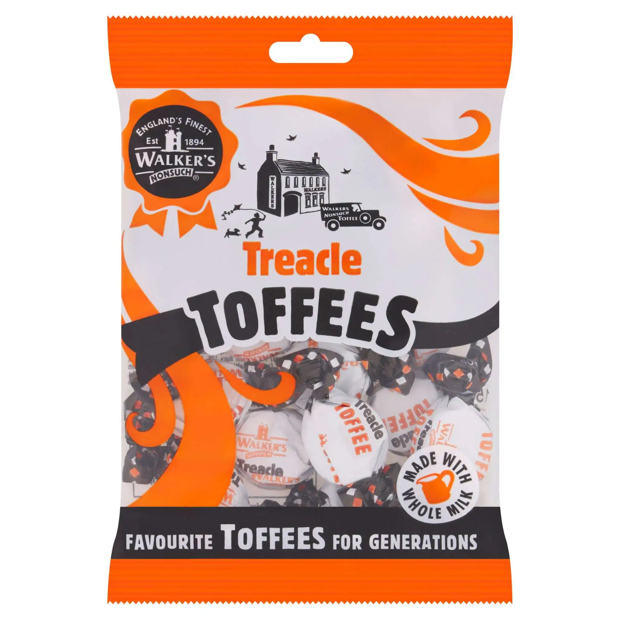 Walkers Nonsuch Treacle Toffees 150g bag - individually wrapped British treacle toffees