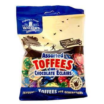 Walkers Assorted Toffees &amp; Chocolate Eclairs - 150g Bag - Best Before: 31.01.26 (1 Left)
