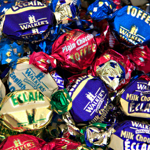 Walkers Nonsuch Assorted Toffees including Milk and Dark, Banana Eclairs, English Creamy.