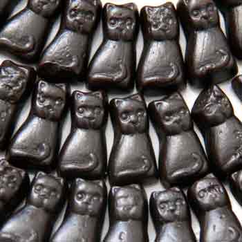 Kraepelian & Holm Liquorice Cats 100g bag - Dutch Limburgse Kat sweet liquorice.
