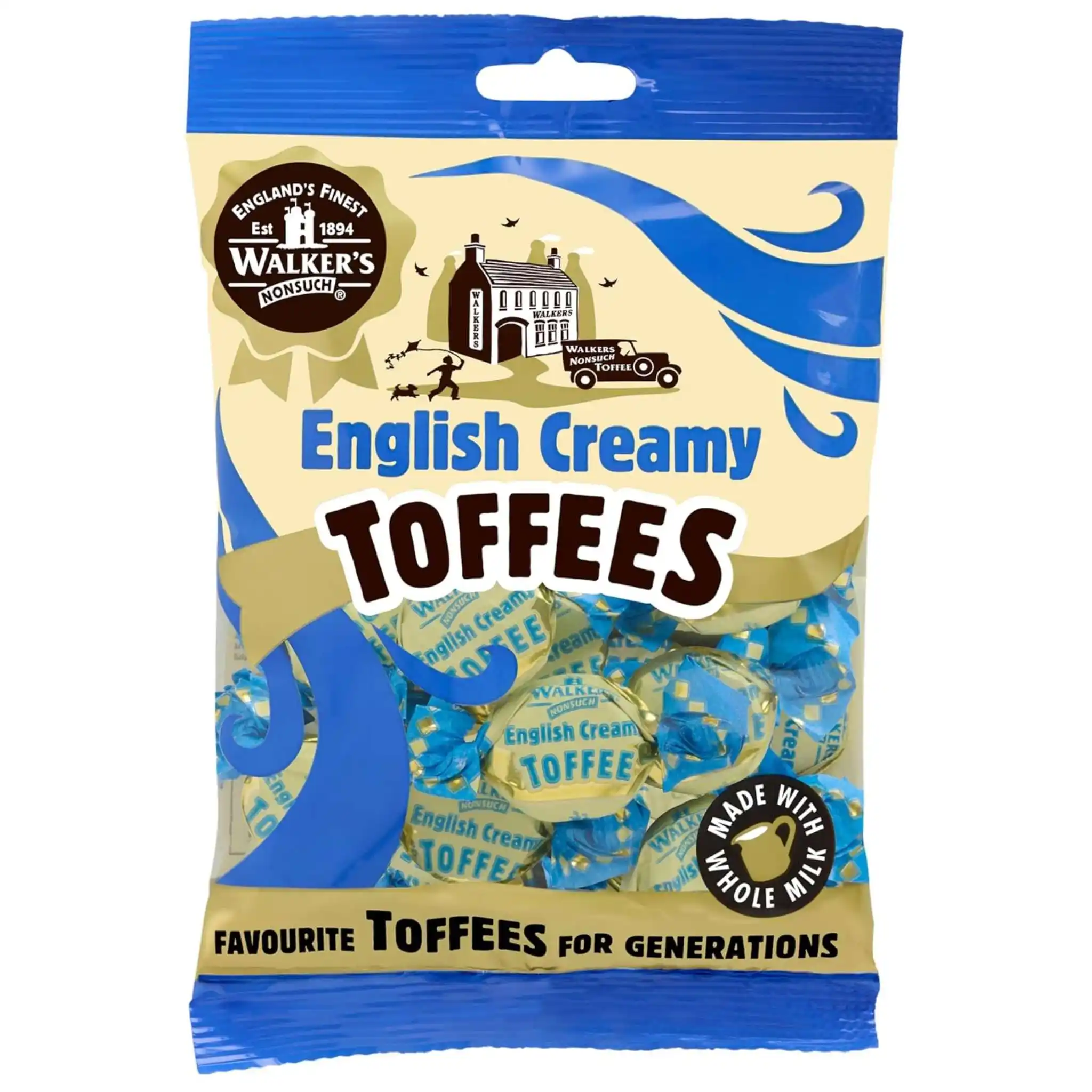 Walkers Nonsuch English Creamy Toffees 150g bag - individually wrapped British toffees