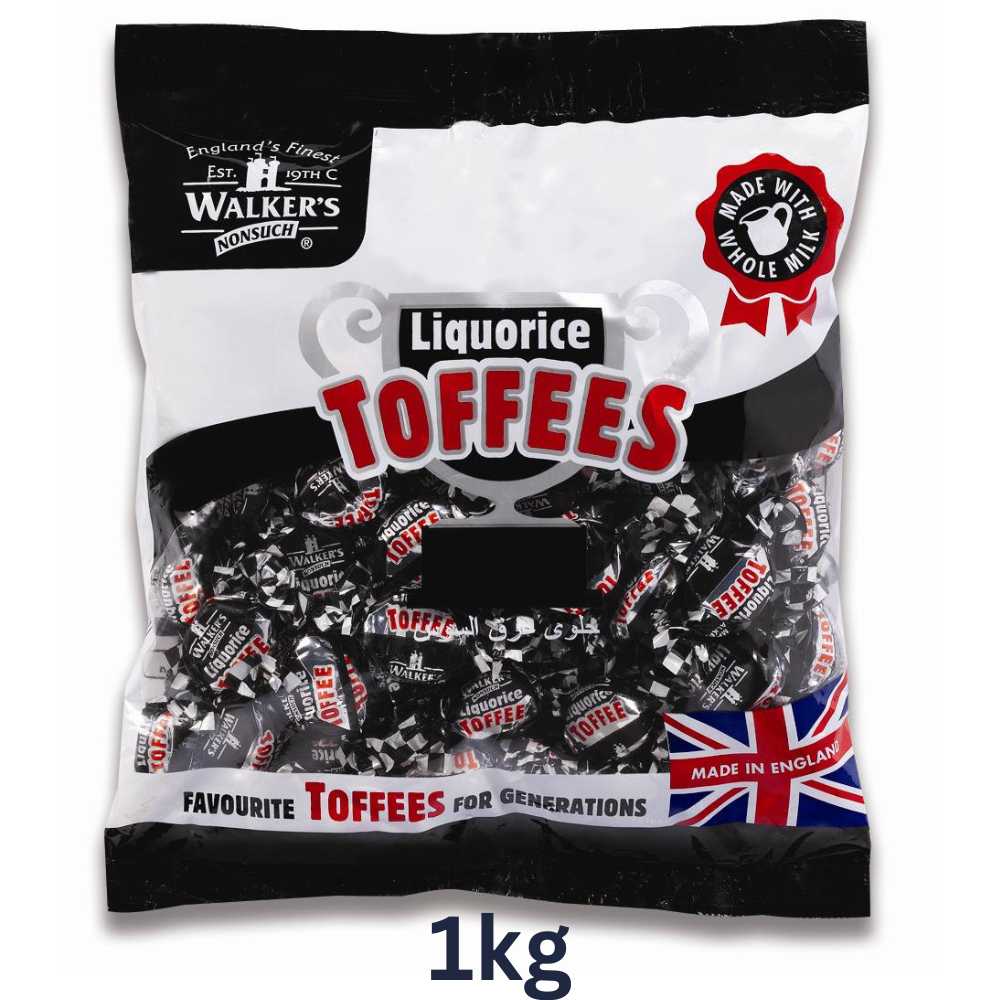 A 1kg bag of deliciously chewy Walkers Nonsuch Liquorice Toffees.