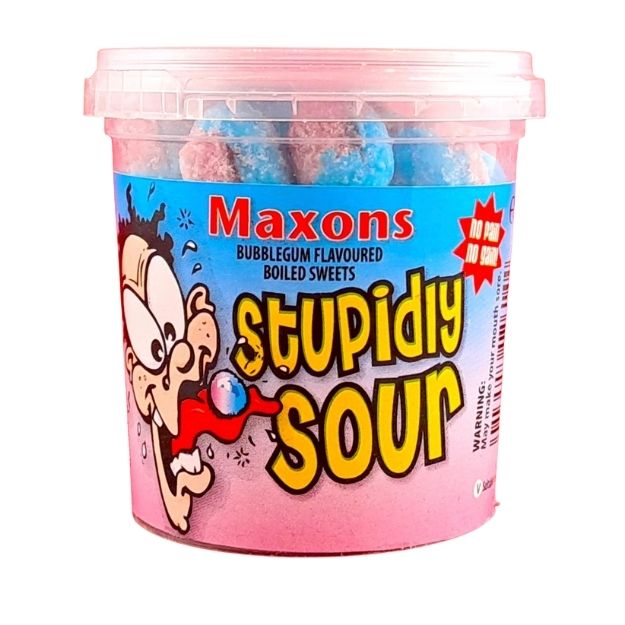 Maxons Stupidly Sour Bubblegum Tub 100g - BB: 10/2026