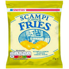A packet of Smiths Scampi Fries 27g.