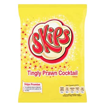 Skips Prawn Cocktail 17g packet of crisps. 