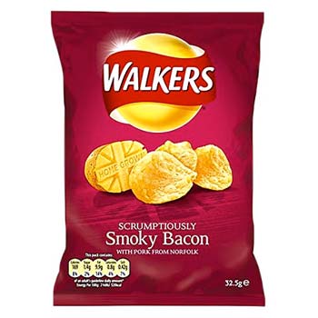 Walkers SMOKY BACON Crisps 32.5g 