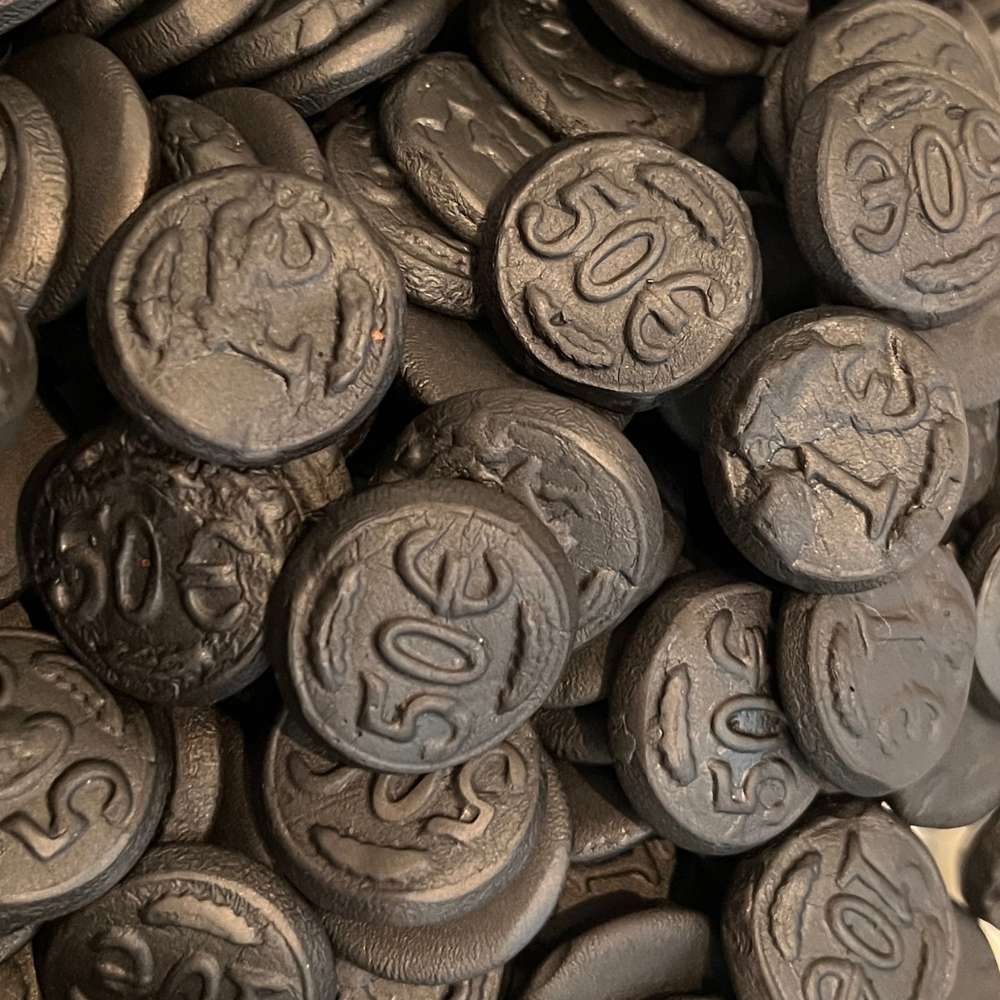 K&amp;H Liquorice Coins (Muntendrop) (Dutch) 100g - Best Before: 18.02.26
