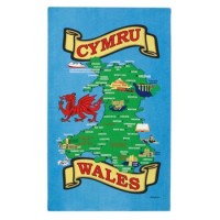 Tea Towel - Welsh Cymru Map Tea Towel (Availability 2 ???)